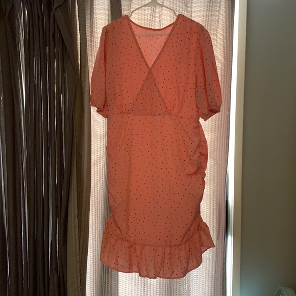 Shein 1xl pink with polka dots dress - Picture 1 of 5